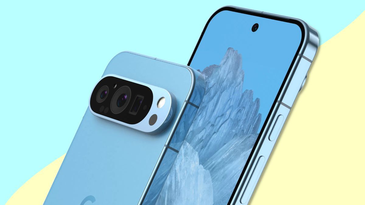 Image of Google Pixel 9 phone in blue color.