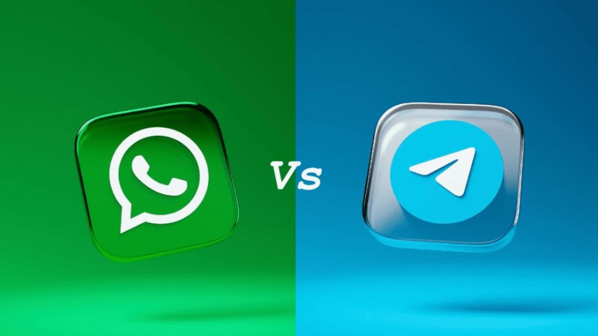 Image of WhatsApp VS Telegram app icons