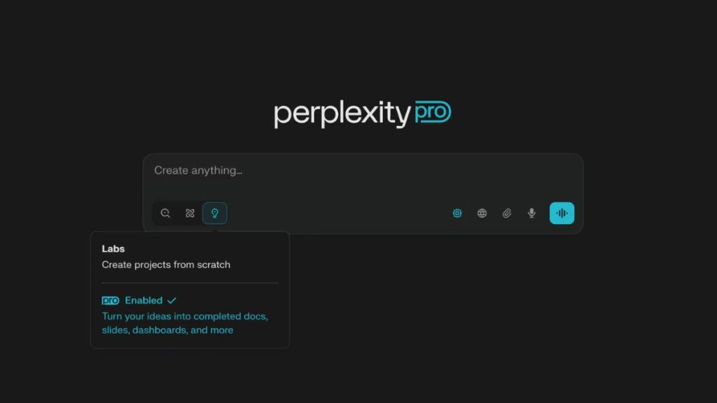 Image of Perplexity Lab section.
Perplexity Lab
