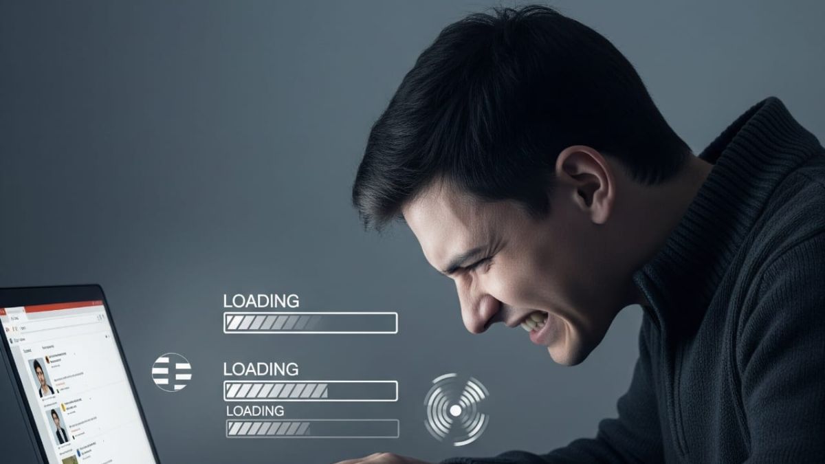 Image of a person using Slow internet.