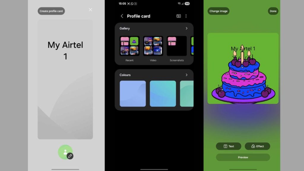 google phone custom profile cards